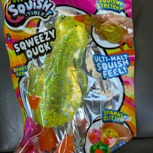 Ja-Ru sqweezy Duck Kids Toy - Sparkly Yellow Green Squishy (Unbranded)